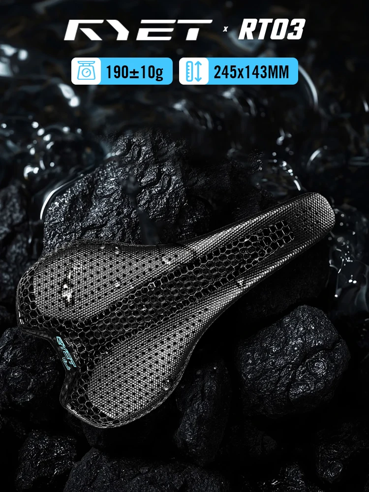 AliExpress RYET Ultralight Carbon 3D Printed Bicycle Saddle 190g/210g 7*9 Bike Seating Cushion Road MTB Mountain Gravel Cycling Bike Parts