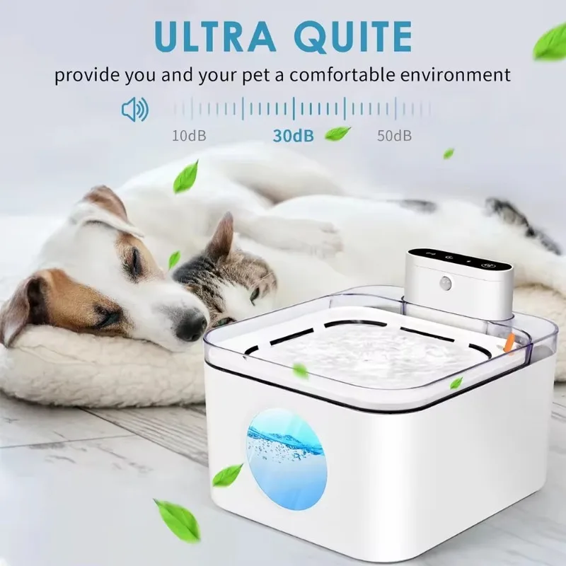 3L Wireless Pet Water Fountain 5200mah Battery Power Smart Sensor Silent Filtration Automatic Dog Water Fountain Cat Products