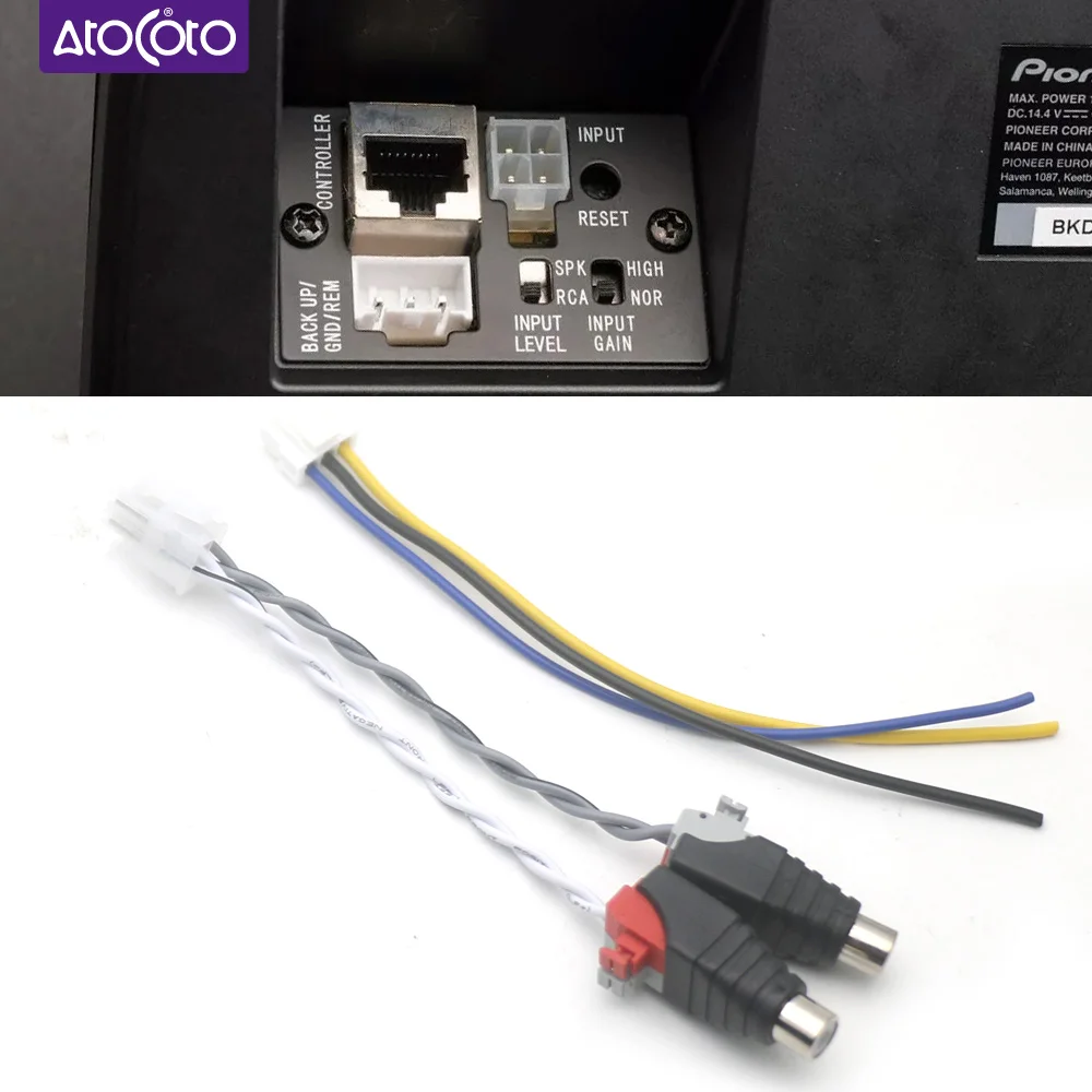 Для Pioneer TS-WX130DA TS-WX130EA TS-WX140DA автомобильный стереоусилитель жгут проводов динамиков 4 + 3-контактный разъем RCA входной кабель адаптер