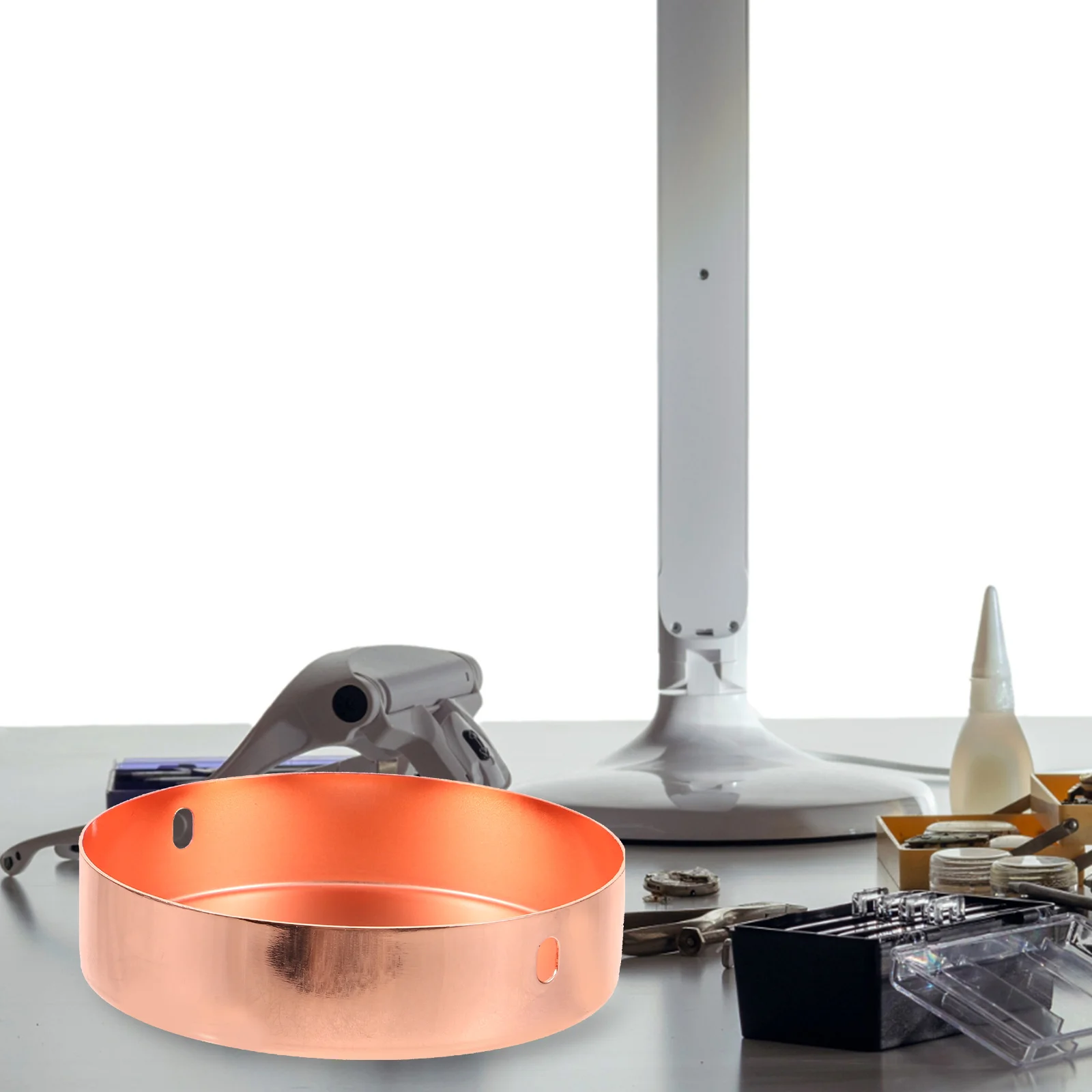 

1Set Ceiling Cover Plate Iron Material Sturdy Electroplating Round Design Easy Install Pendant Light Canopy Kit