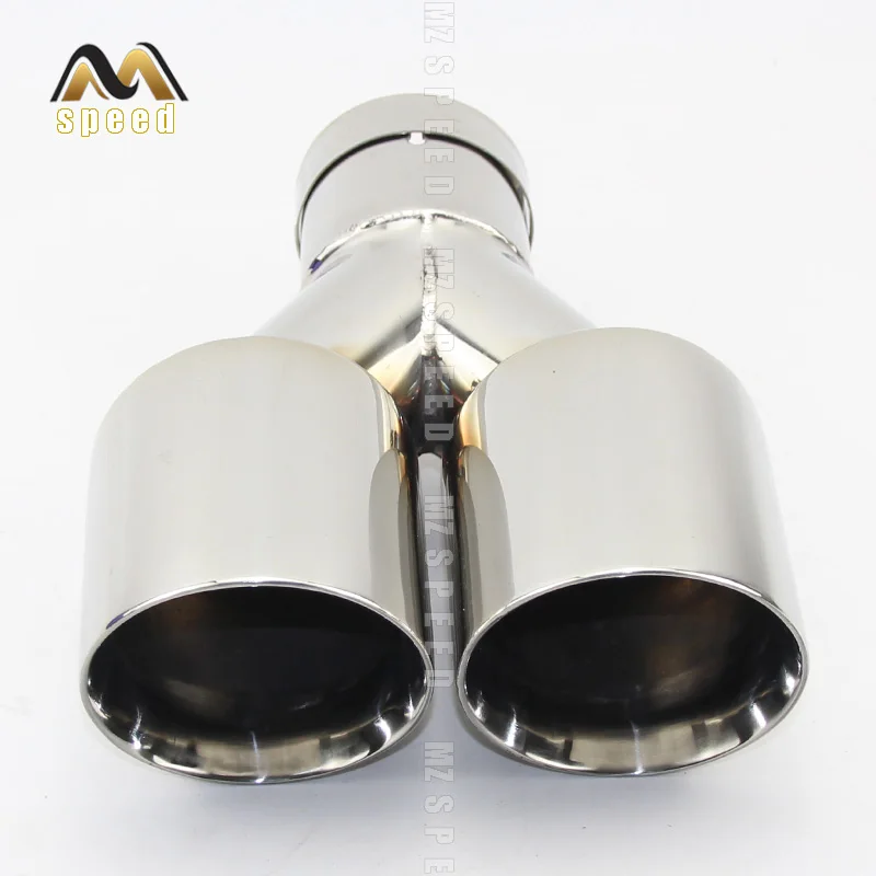 Stainless steel Y-shaped double outlet straight-edged exhaust pipe head 63 - 76/89/101 mm modified muffler tailpipe