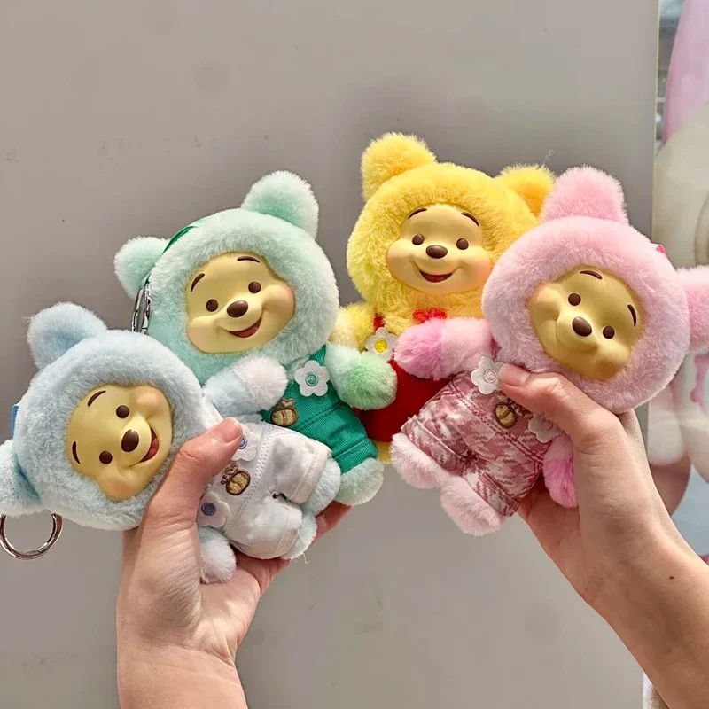 Winnie the Pooh Blind Box Plush Keychain - Vinyl Soft Stuffed Candy-Colored Bear Toy, Surprise Collectible Gift for Kids