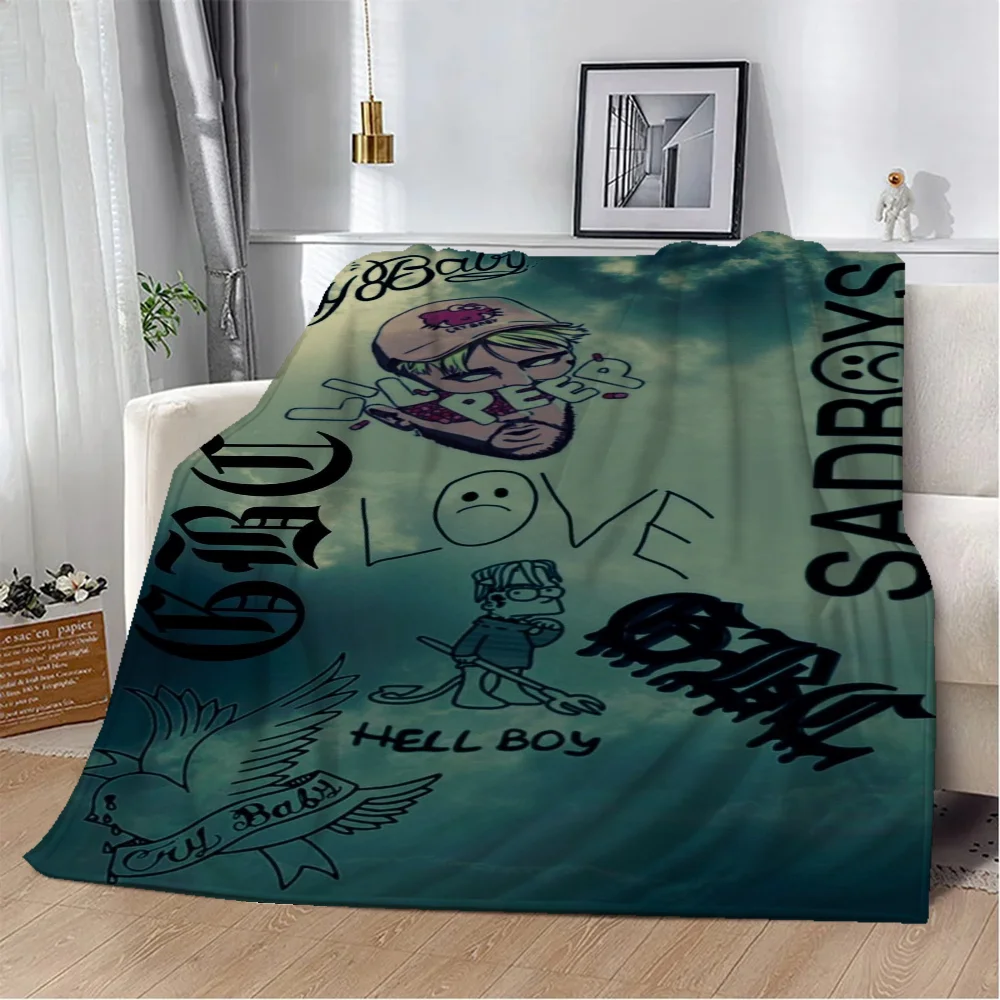 Fluffy Soft Blankets & Throws Lil Peep Children's Blanket Oversized 200x300 Microfiber Bedding Home Interior Beach Towel Throw &