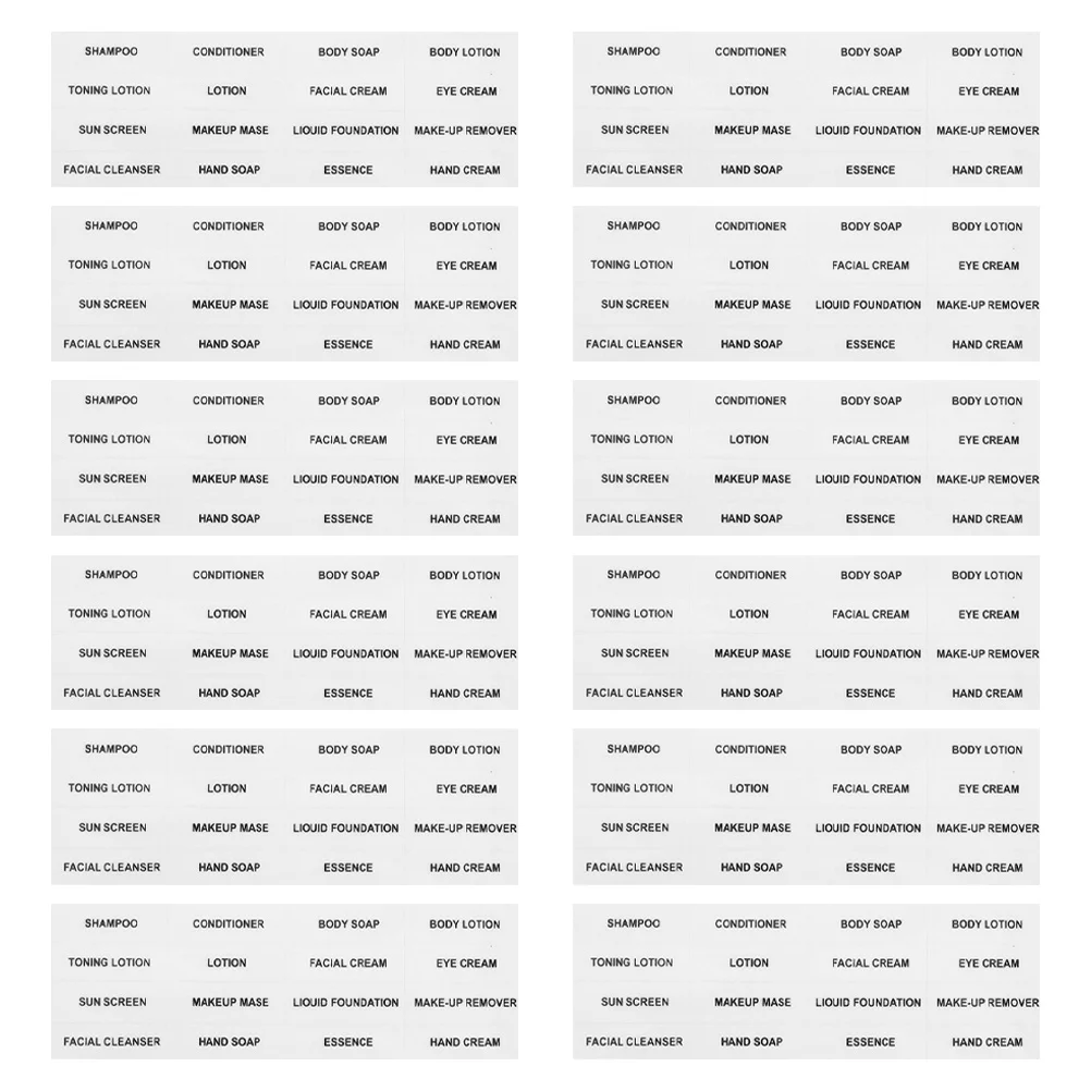 12 ورقة ملصقات حمام شفافة مقاومة للماء لتنظيم زجاجات السفر وبلسم الشامبو وكريم اللوشن #4
