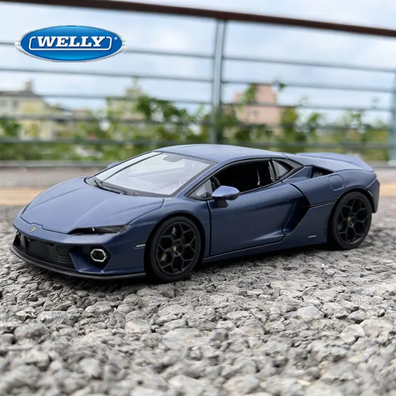 Modelo de Auto Deportivo Lamborghini Temerario de Aleación a Escala 1:24, Simulación de Vehículos de Carreras de Metal, Colección de Modelos de Autos, Regalo para Niños