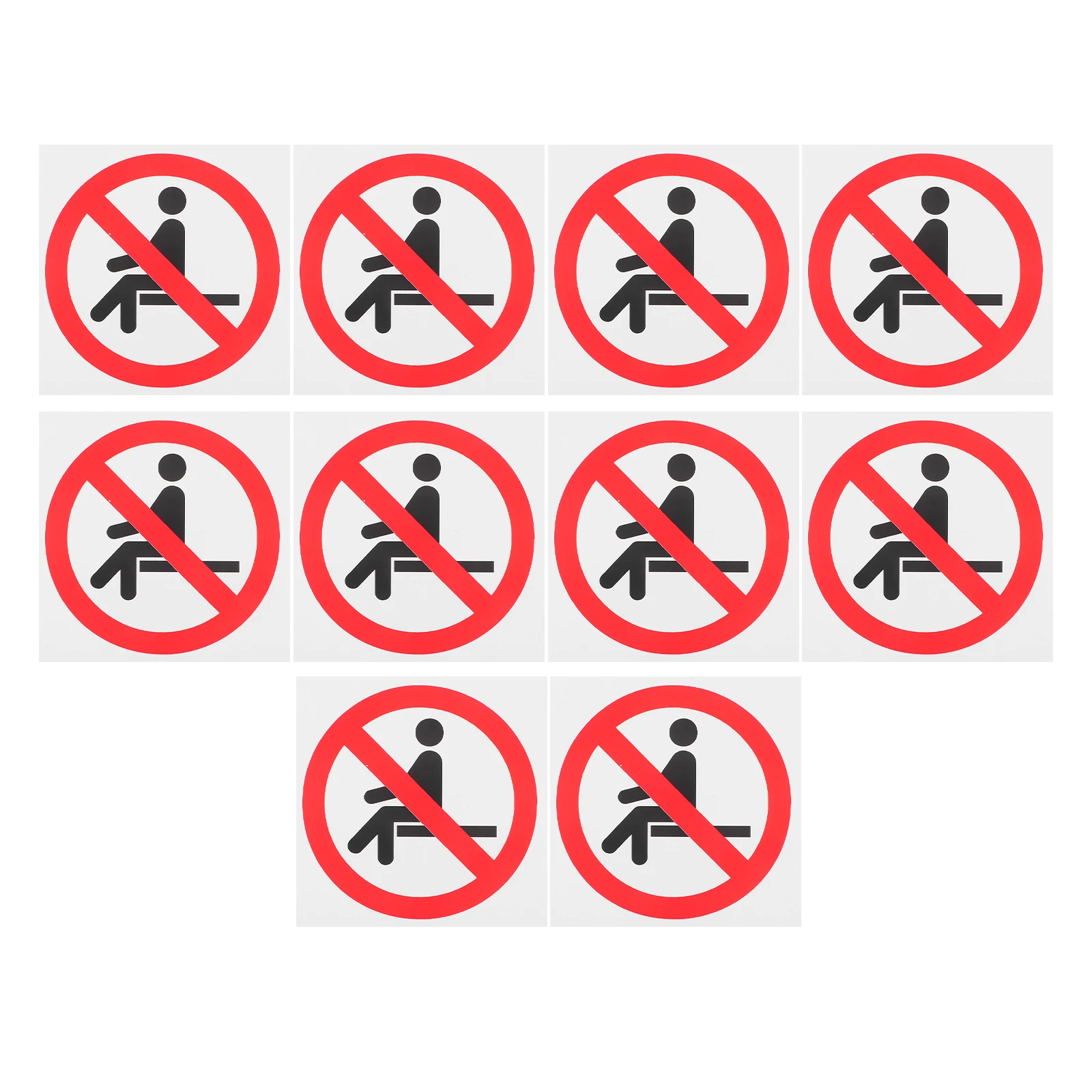 

10pcs Warning Stickers Self-Adhesive Reflective Safety Decals Peel Stick Signs For Factory Industrial Use