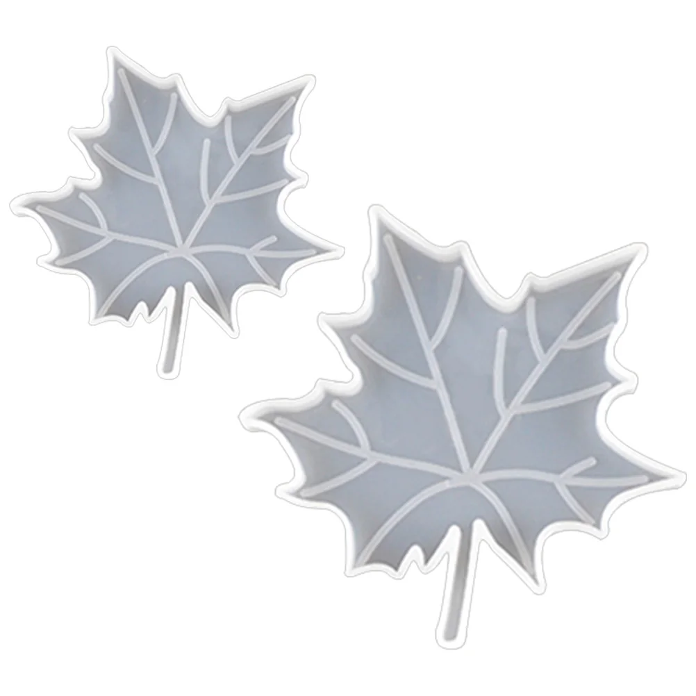 

2 Pcs Leaf Shaped Coaster Mold Silicone Epoxy Resin Casting DIY White Molds for Home Decor Crafts Jewelry Accessories Durable