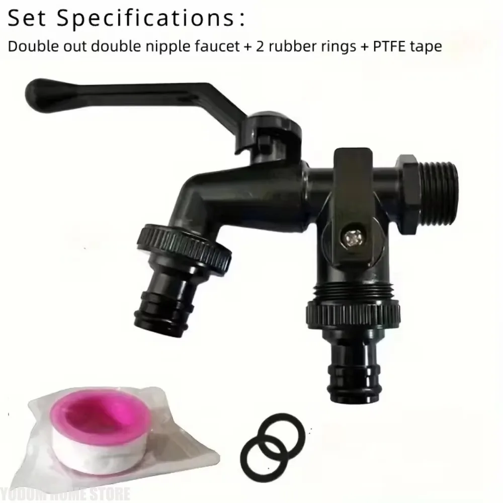 1pc Outdoor Tap Frost-Proof Dual Outlet Tap Garden Watering Equipment Suitable For Gardens Lawns Washing Machines Courtyards