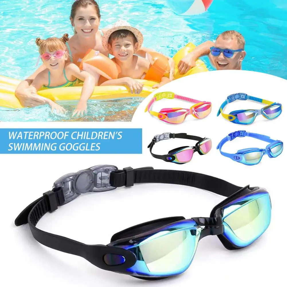 

Детские очки для плавания 14 см, эргономичные регулируемые противотуманные очки для плавания с защитой от ультрафиолета, очки для дайвинга для детей, водные виды спорта