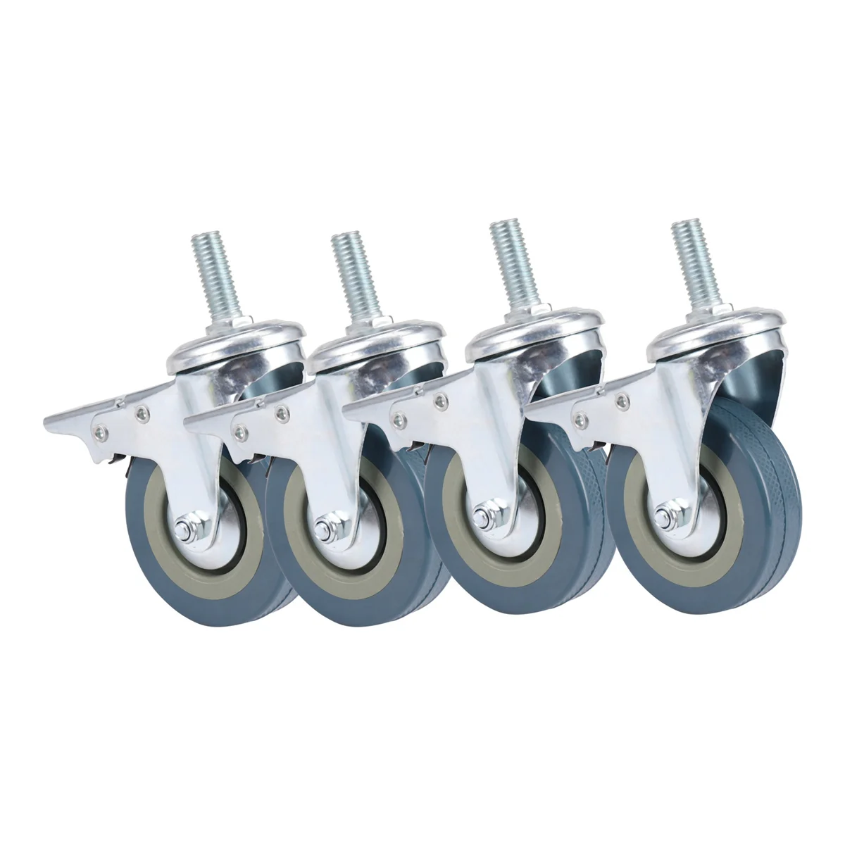 On sale Heavy Duty 75mm Swivel Castor with Brake Trolley Casters wheels for Furniture, Set of 4