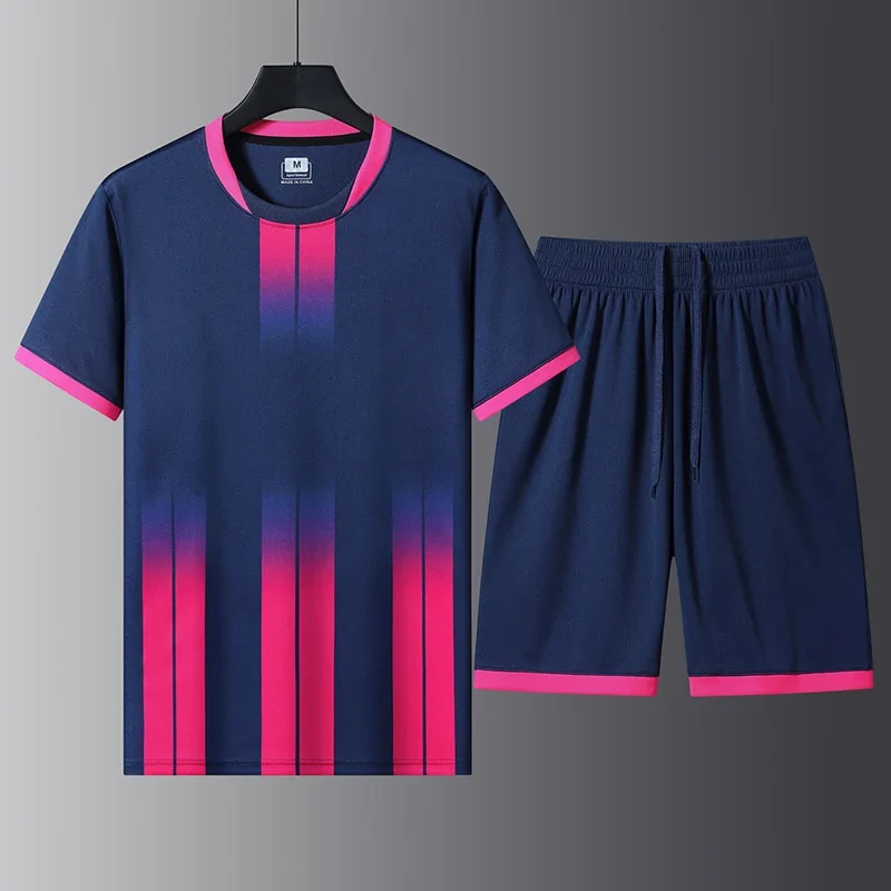 Summer High-quality T-shirt Comfortable Breathable Pure Cotton Loose Outdoor Sports Short-sleeved Top and Short Table Tennis Set - view 4