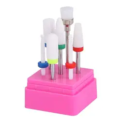 7 Pcs Ceramic Milling Cutters Set For Manicure,Combined Nail Drill Bits Kit Removing Gel Polishing Tools