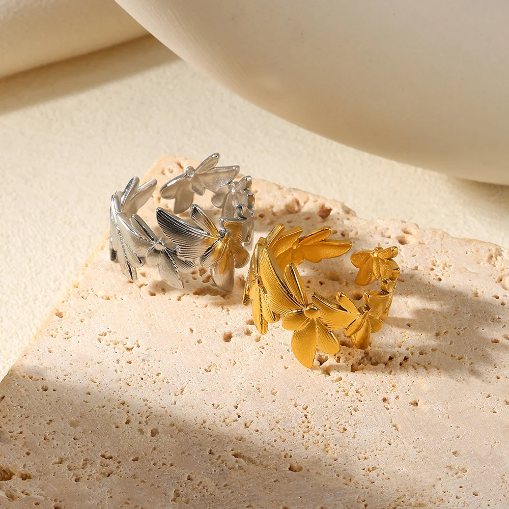 Shell Herz Chunky Öffnung Ringe Für Frauen Edelstahl Gold Farbe Ehering Ästhetische Mode Ozean Schmuck Party Geschenke