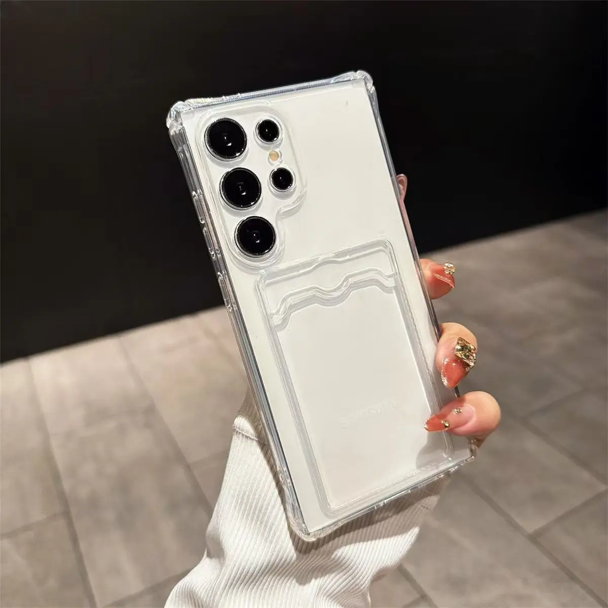 Clear TPU Can Store ID Student Bank VIP Card Bags Phone Case For Samsung Galaxy A73 A72 A57 A56 A55 A54 A53 A52 A52s 4G 5G Cover view 6