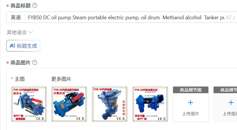 FYB50 DC oil pump Steam portable electric pump, oil drum  Methanol alcohol  Tanker pump