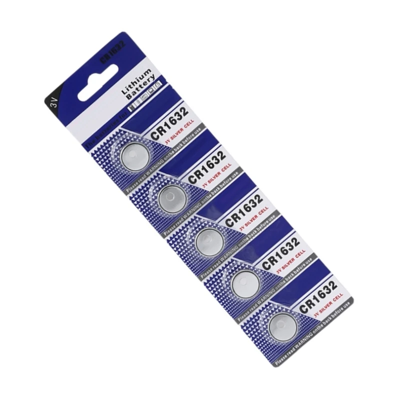 5pcs CR1632 High Power Button Cell Batteries Coin Battery Coin Cell 3V Button Battery for Watch Remote Key Power Supply