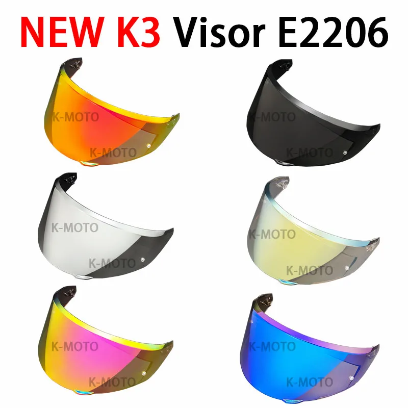 Für NEUE AGV K3 DOT(E2206) Helm Visier Objektiv Glas Schild Windschutzscheibe Sucher Bildschirm Glimmer Motorrad motocicleta