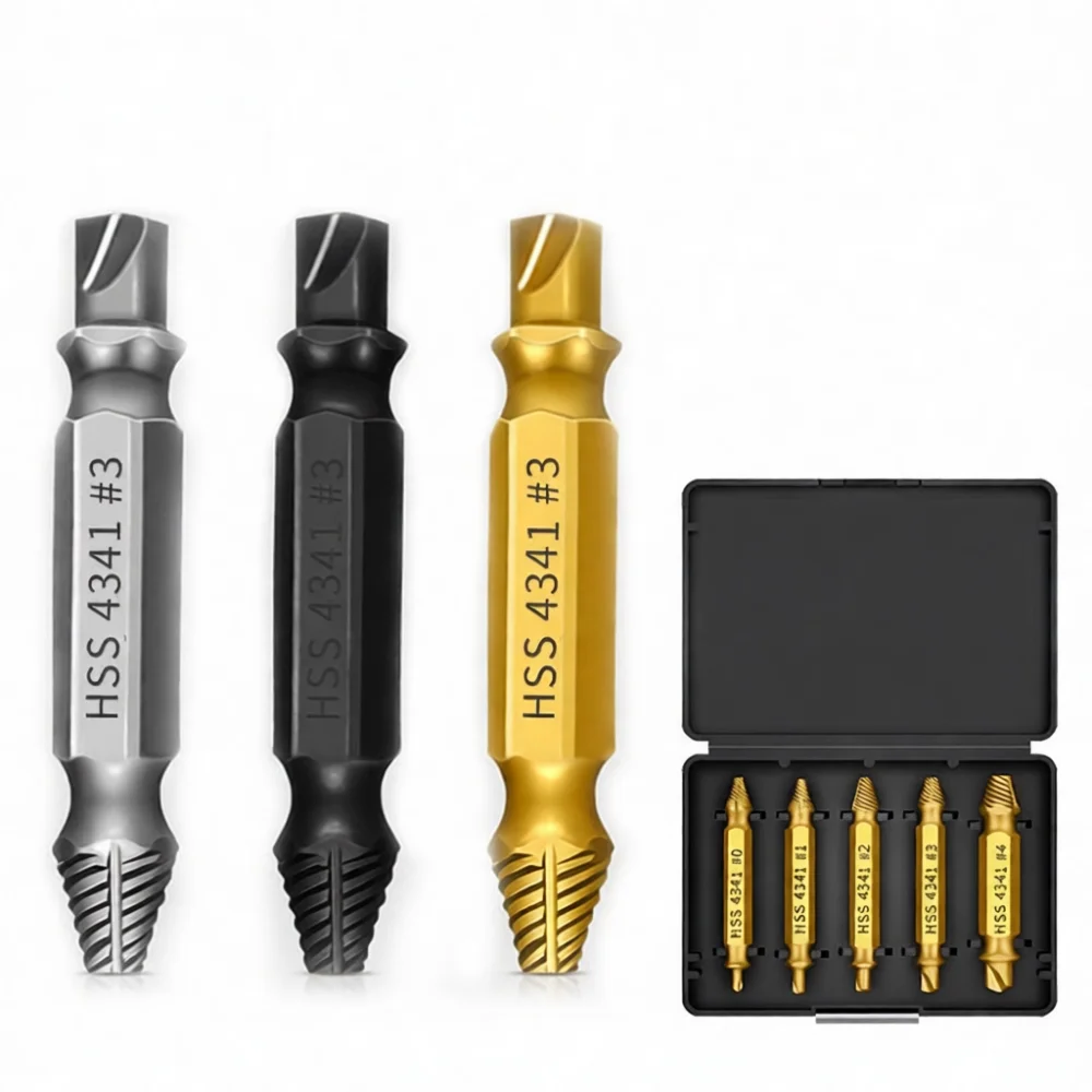 Universal Screw Extractor Kit For Longxiang Steel Bolt Remover Drill Bits Damaged Fastener Removal Tool Professional Parts