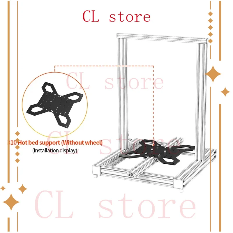 3D Printer Upgrade Y Axis Hot Bed Support Plate 3D Parts for 310mm Aluminum Heatbed Hotbed Platform compatibility Linear Rail