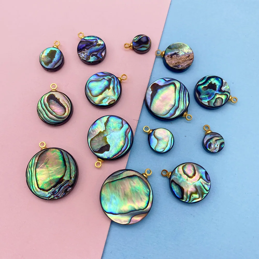 Natural Mother of Pearl Seawater Abalone Shell Charms Pendants for Jewelry Making DIY Necklaces Bracelet Earrings Accessories