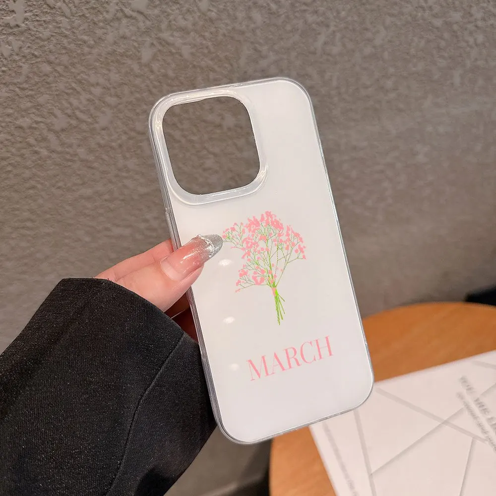 Ins Pink Gypsophila IMD Phone Case For Samsung Galaxy S25 S26 Plus S23 S24 Ultra A56 A55 A17 A27 A57 A37 A36 A07 Plating Cover