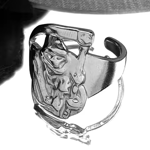 Death Scythe Open Ring For Women Men Stainless Steel Silver Color Gothic Punk Male Faith Finger Rings Chic Jewelry Gifts