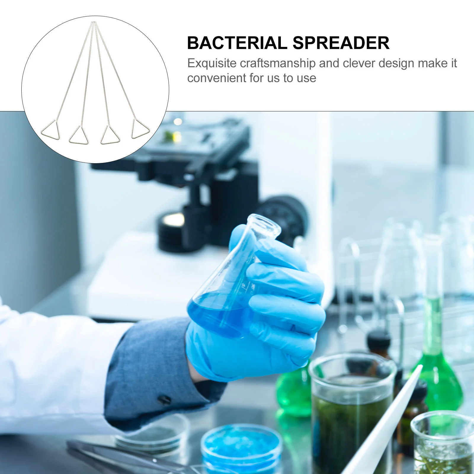 실험실용 셀 스프레더, 코팅 막대, 넓은 스프레딩 삼각형, 도구 용품, 4 개