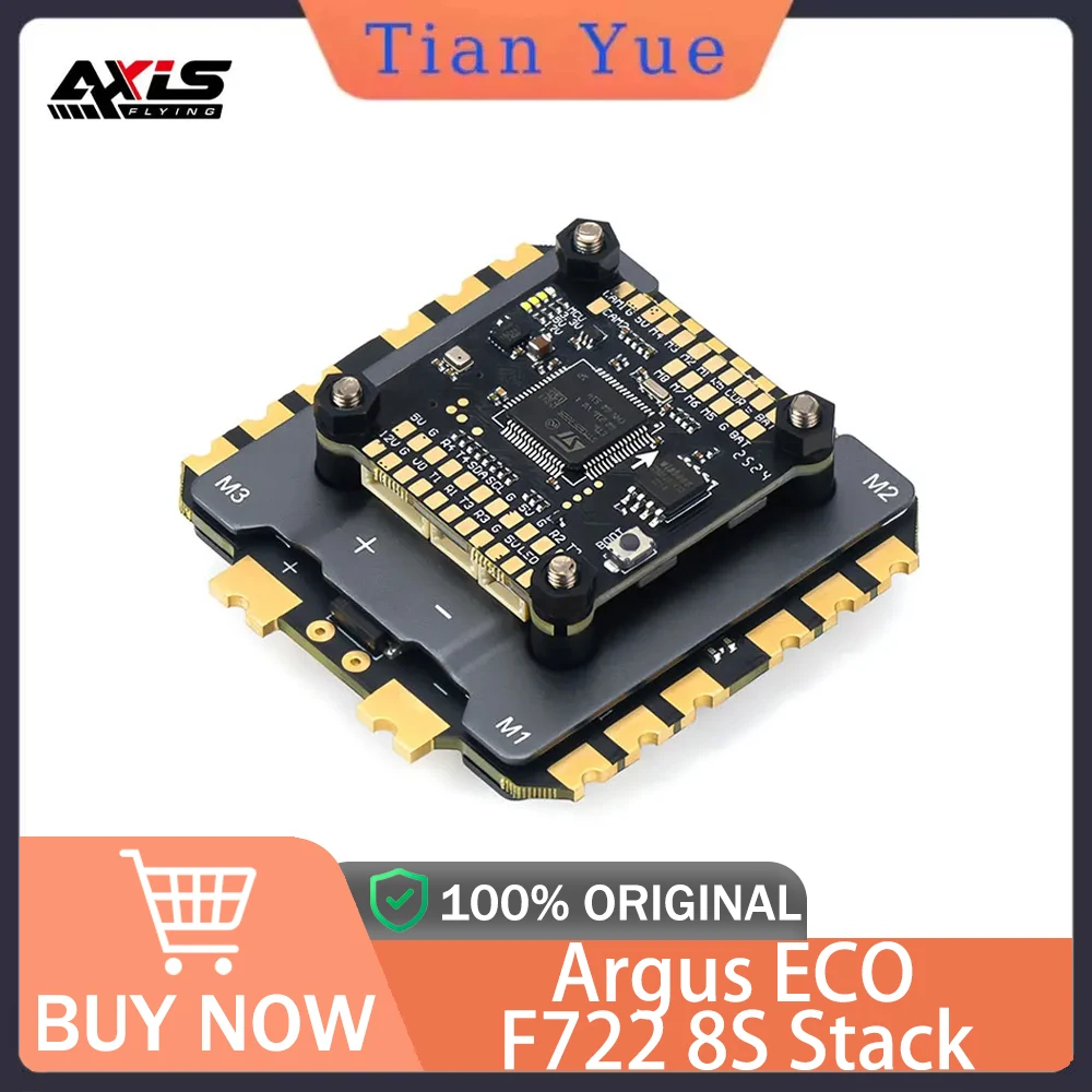 

Контроллер полета Axisflying Argus ECO F722 8S Stack F722 с 80A 120A 8bit 32bit ESC Combo для RC FPV Freestyle Drone New