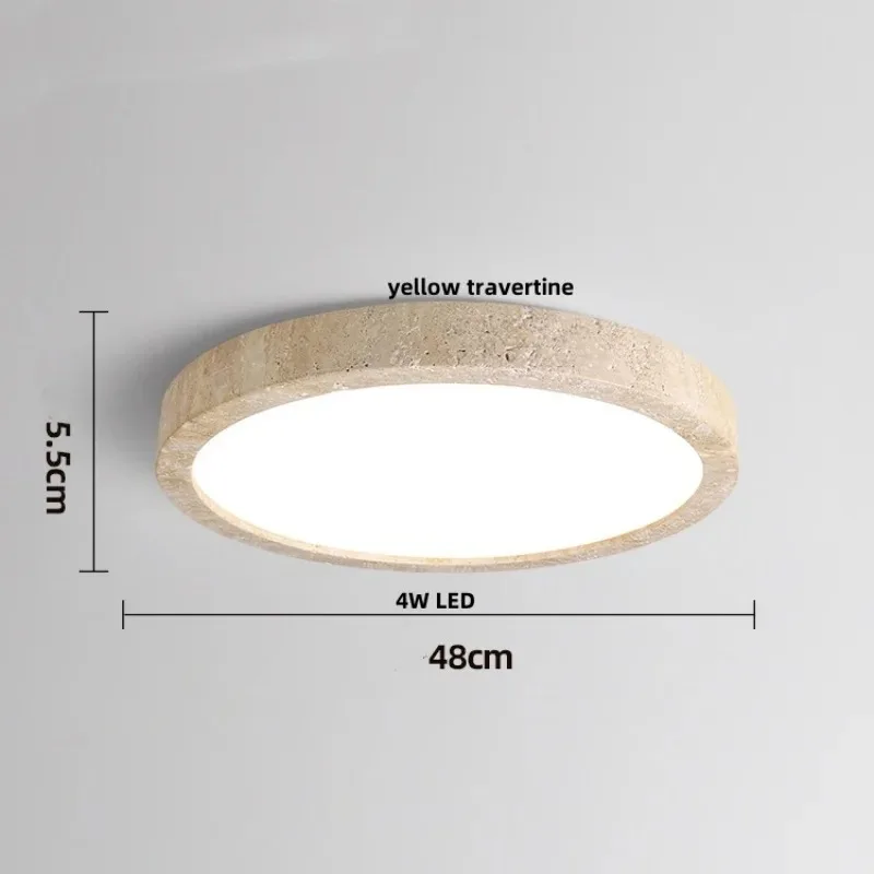 Gele grotsteen LED-plafondverlichting Gang Woonkamer Scandinavisch Modern Wabi Sabi Natuurlijke gele travertijn plafondlamp Plafon
