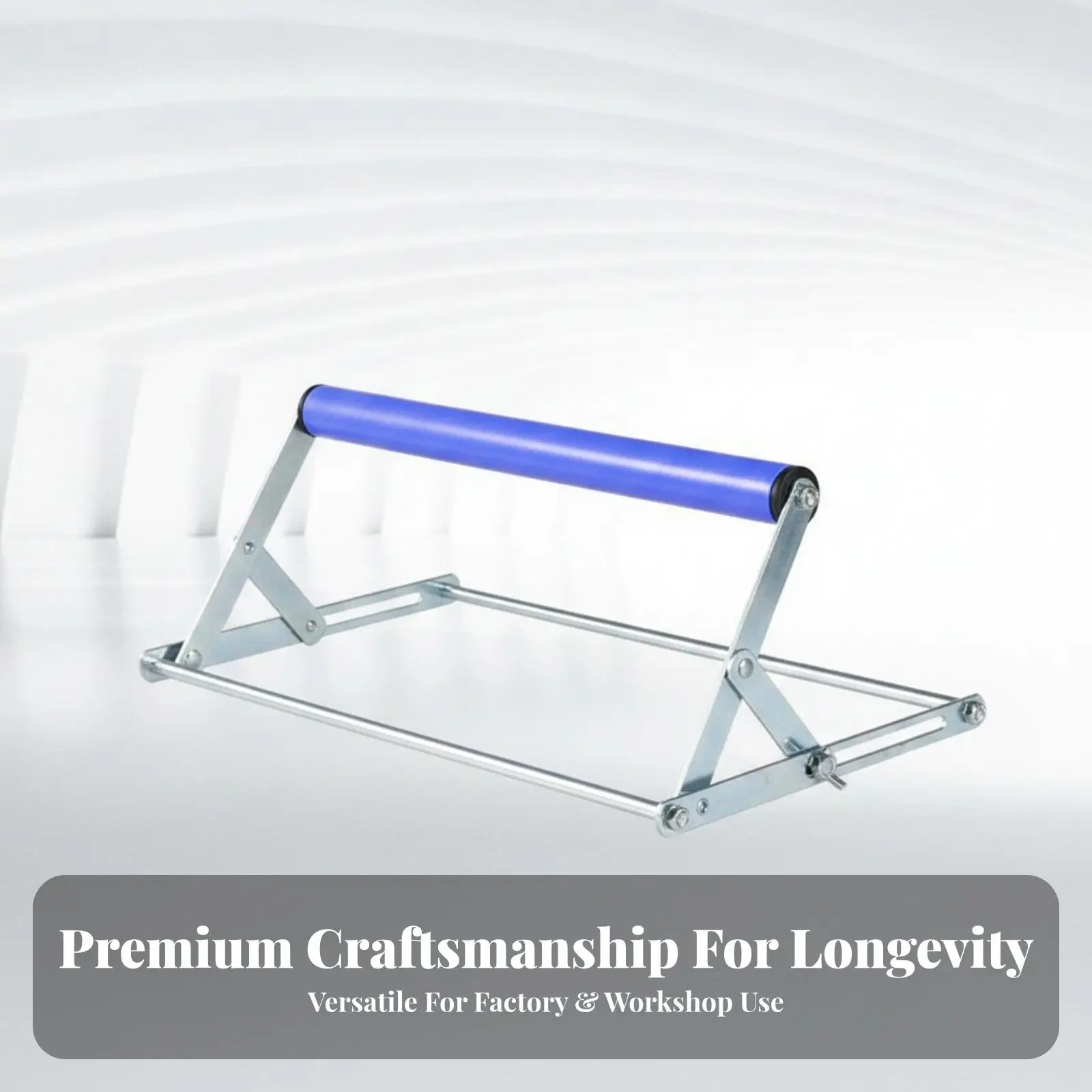 Heavy Duty Foldable Steel Support Rack with Roller Bar for Workshop Cutting Tasks