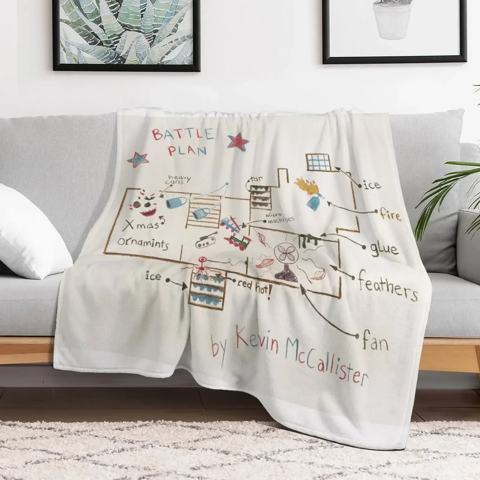 Kevin's Battle Plan Throw Blanket For Decorative Sofa Luxury Thicken Flannel Blankets