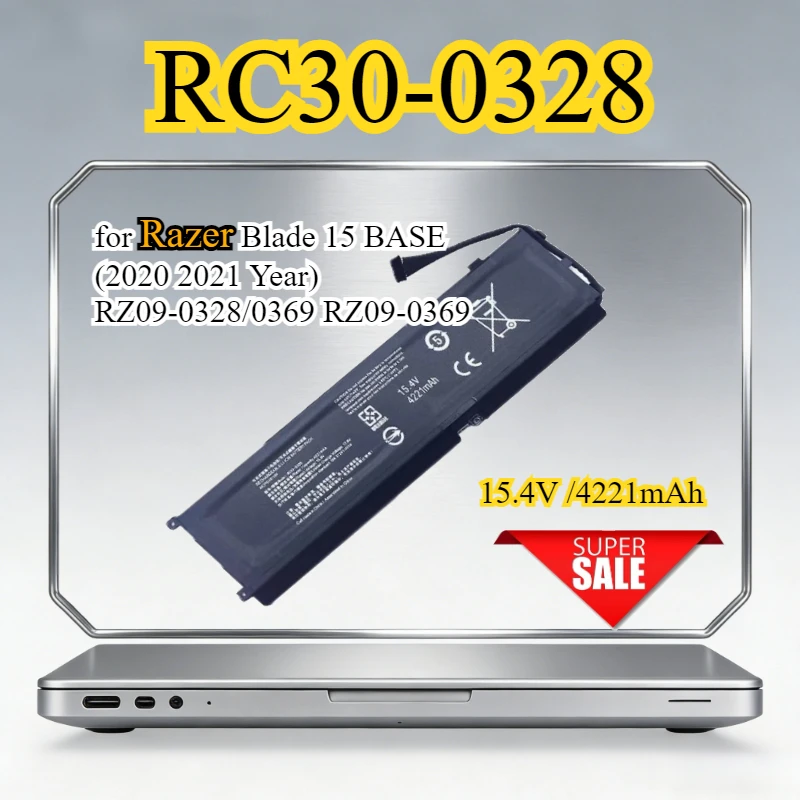 New RC30-0328 Laptop Battery for Razer Blade 15 BASE 2020 2021 Year RZ09-0328/0369 RZ09-0369 Replacement Bateria 15.4V 4221mAh