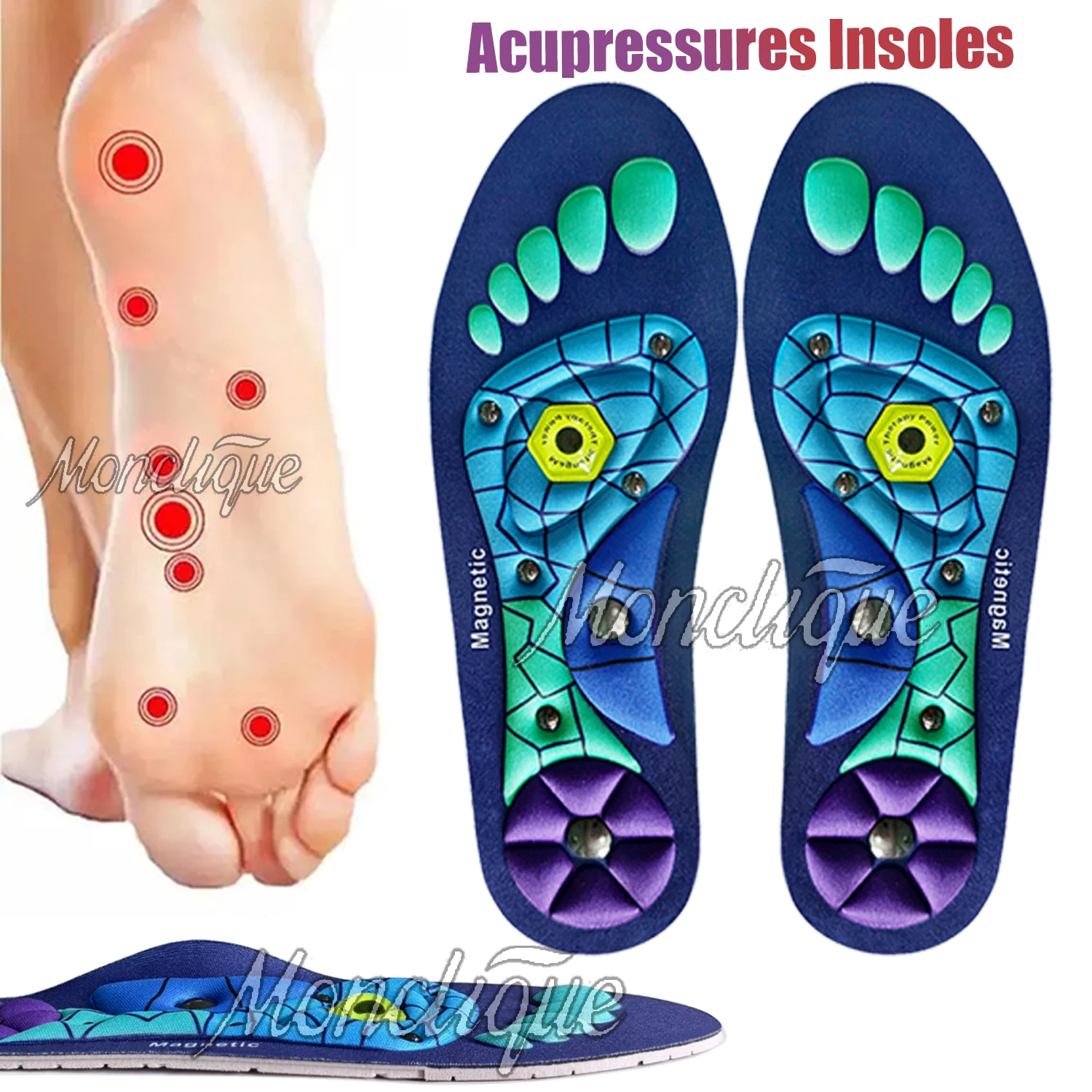 

Foot Magnetic Therapy Sports Insoles Weight Loss Slimming Acupressure Insole Anti-fatigue Shock-absorbing Health Care Shoe Pads