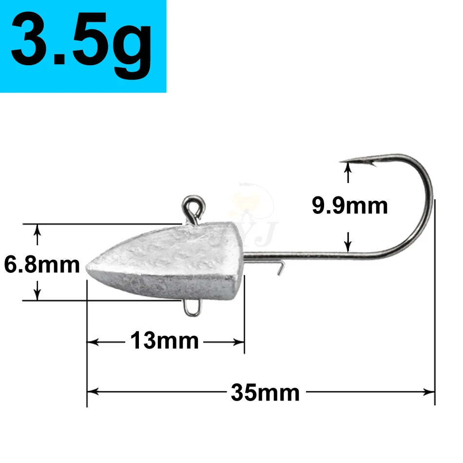 Dreieck Kopf NED Haken 3,5g 5g 7g 10g 14g 21g 28g hilfs haken weiche wurm jig Köder Haken Jig Kopf Angelgerät Haken