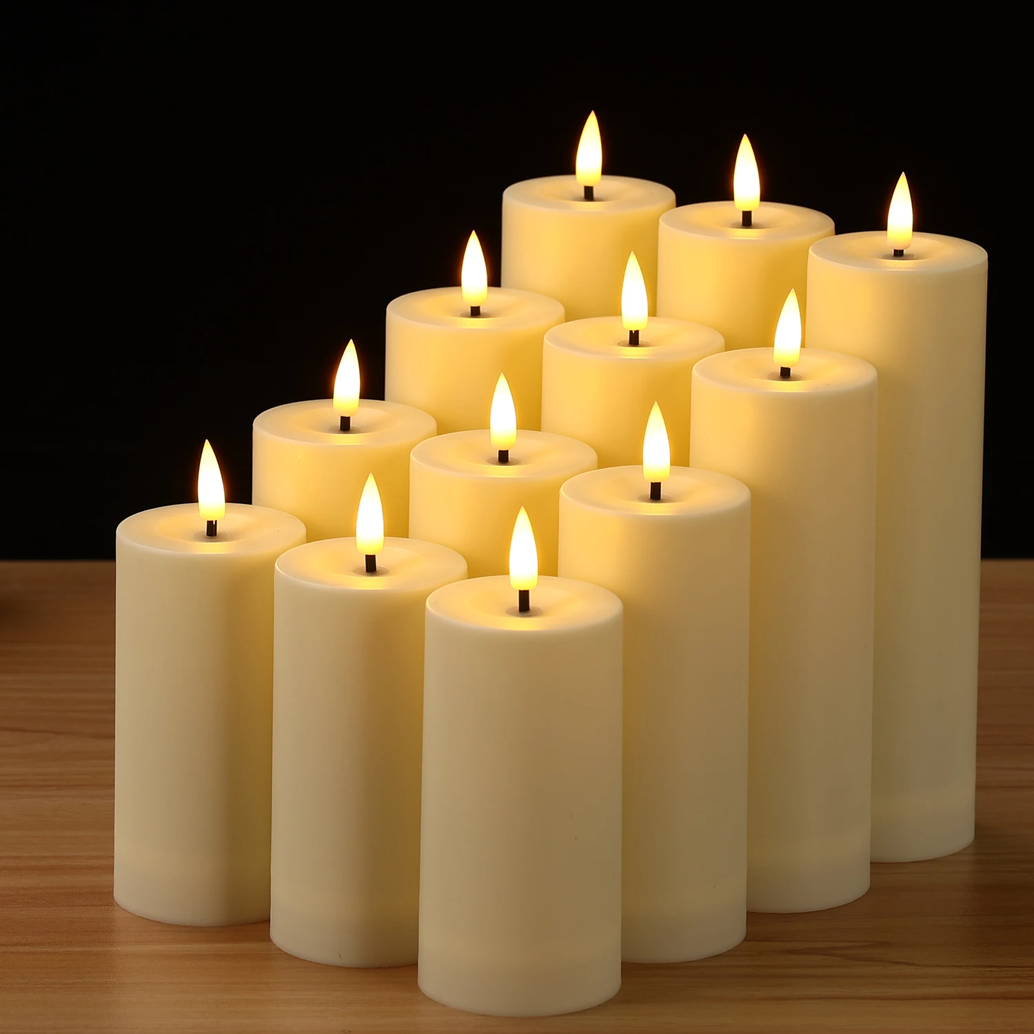 

12 шт. беспламенные свечи водонепроницаемые светодиодные мерцающие свечи чайные свечи с дистанционным таймером декор для свадьбы, дня рождения поддельные свечи