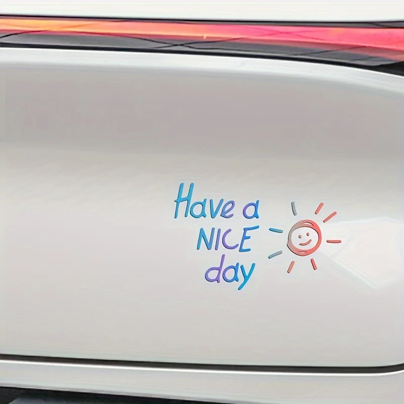 

"Have a Nice Day" Waterproof Reflective Letter Vinyl Decals Stickers for Car Bike Water Bottle Smooth Surfaces
