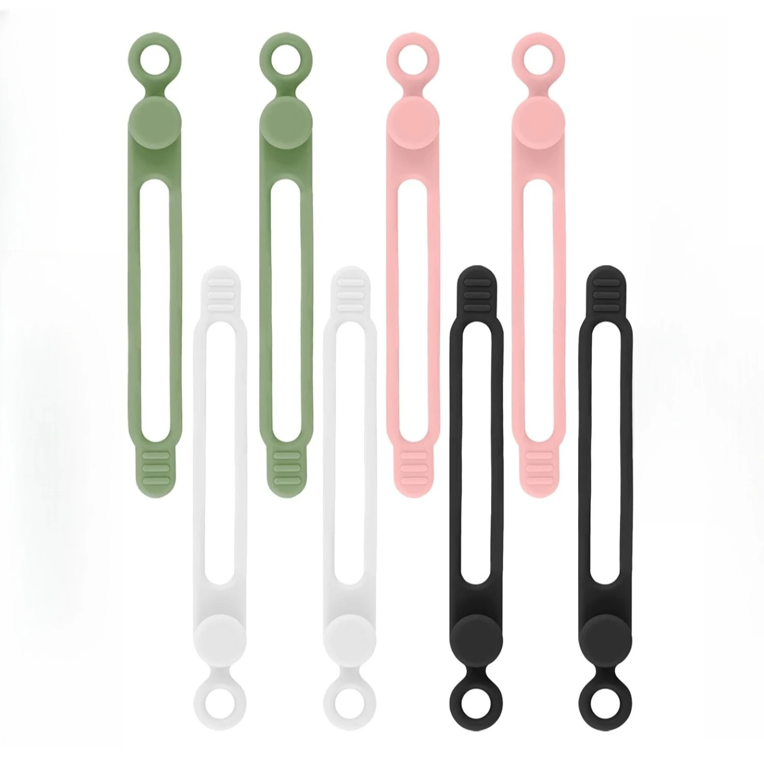 Silicone Cable Straps Cord Organizer for Bundling Earphone,Reusable Cable Ties Wire Organizer in Home,Office,Kitchen,School