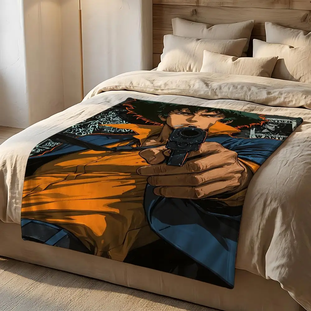 Anime Cowboy Bebop Throw Short Plush Throw Blanket Soft Skin-Friendly Multi-Scene Home Office