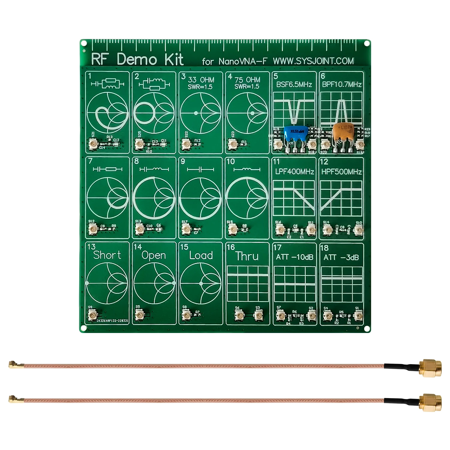 NanoVNA Filter Attenuator VNA RF Test Board Tester Demo Kit Module Breadboard Network Analyzer Universal Tool for Home