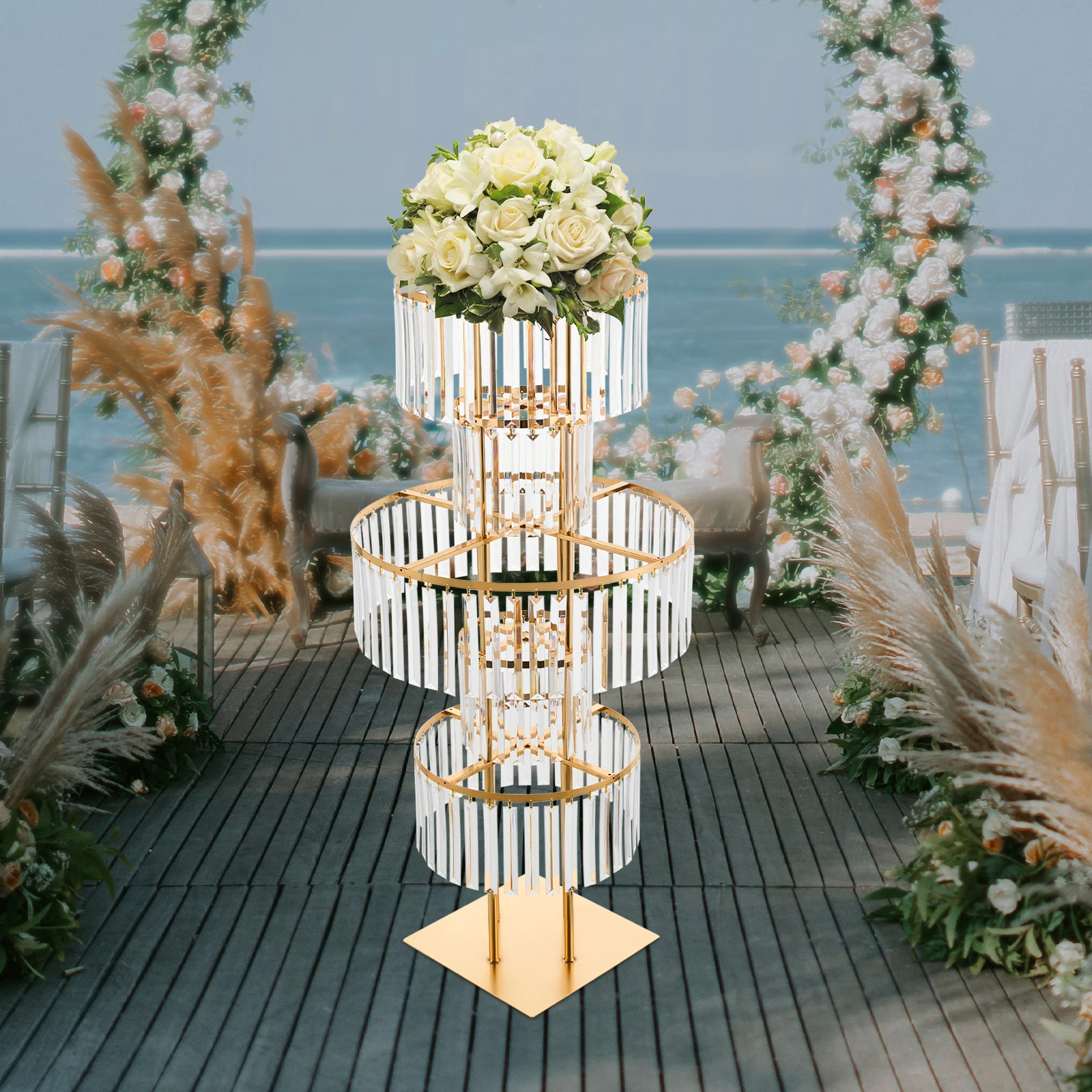 

Wedding Flower Stand Centerpieces Flower Dispiay for the Decoration in the formal Dining Room, Party, Wedding Banquet, etc