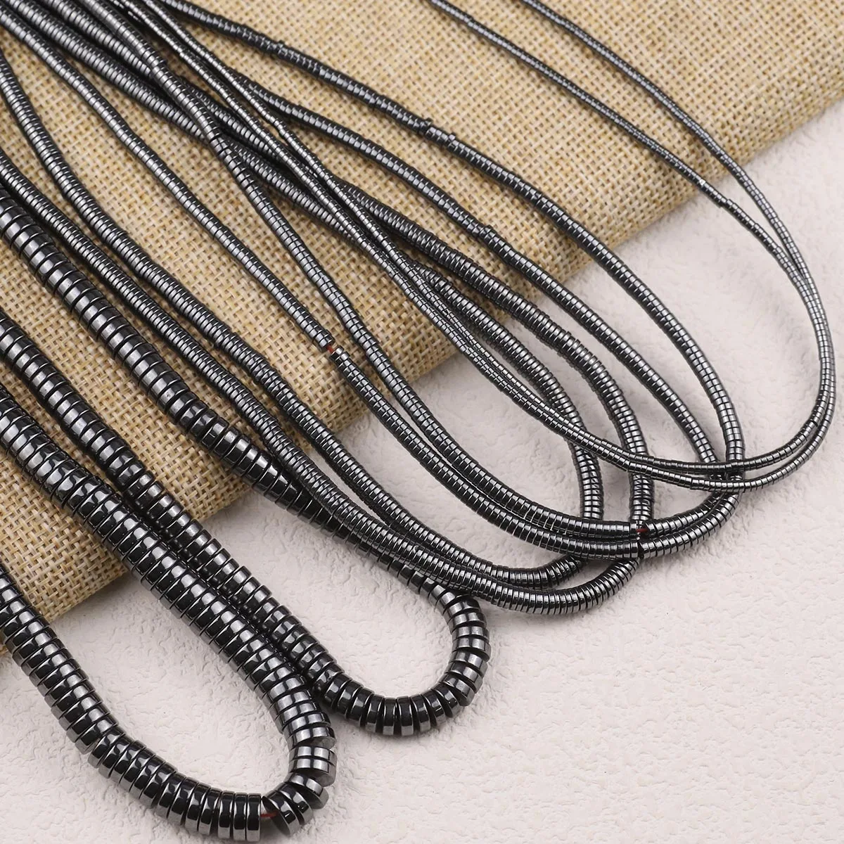 BTFBES Round Spacer Beads Black Hematite Loose Bead Natural Stone for Jewelry Making 2/4/6/8mm DIY Bracelets Necklace 180pcs/lot