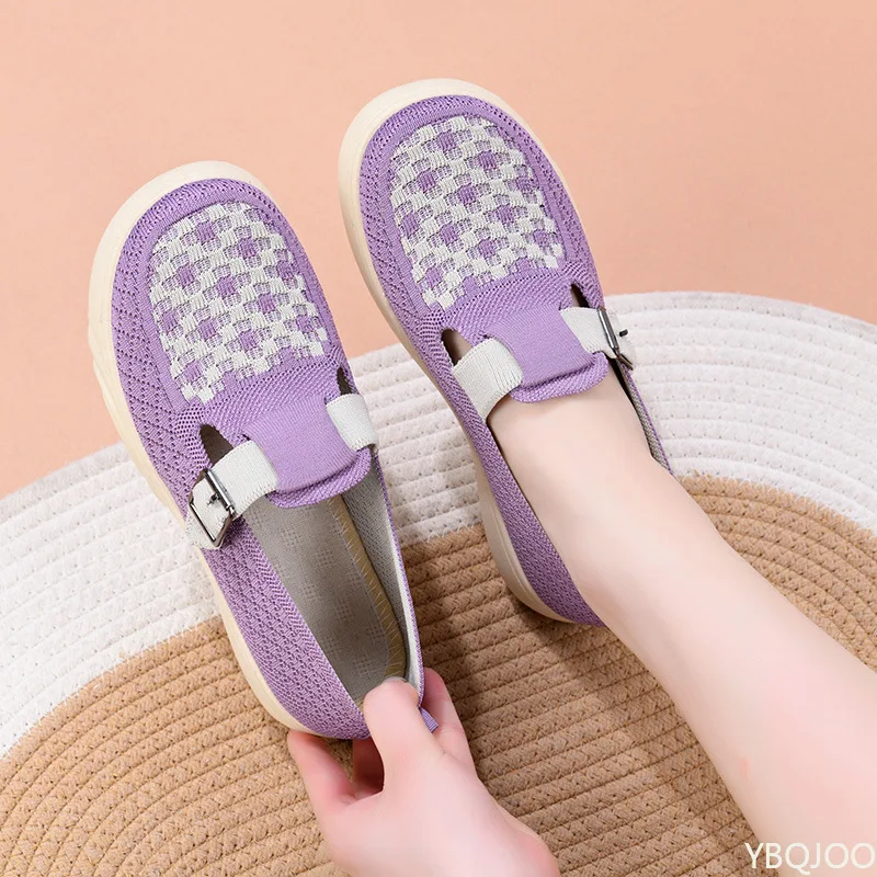 جديد الصيف جوفاء تنفس شبكة السيدات أحذية الأدبية الرجعية شقة المرأة الصنادل الأحذية الراحة موضة باوتو أحذية نسائية