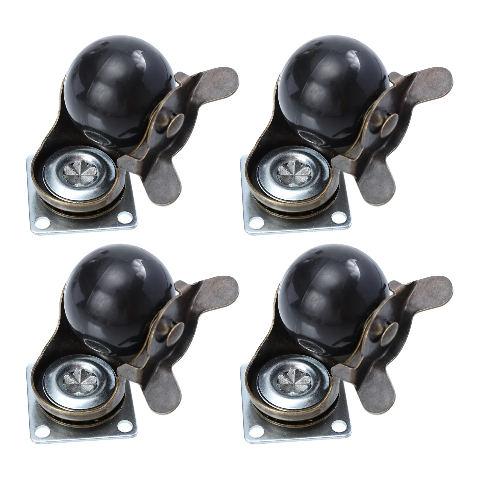 4 Pcs 1.5 Inch Brake Furniture Leg Wheels Desk Chair Caster Sturdy Office Universal Rotating Casters Protect Floors