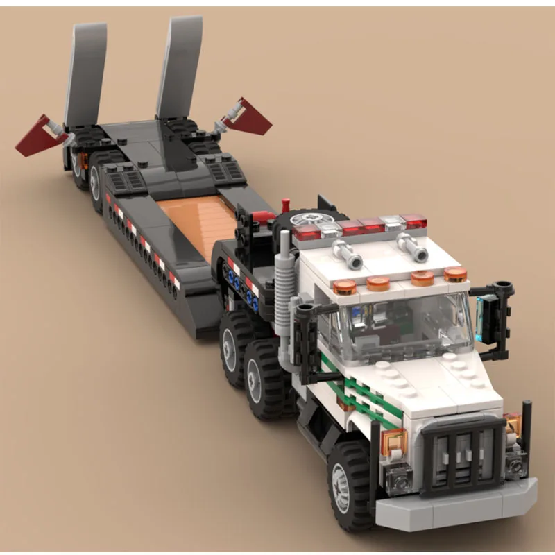 MOC-212815 Forest Fire Department Transport Truck and Bulldozer Building Block Model 870 Parts Boys' and Children's Birthday Toy