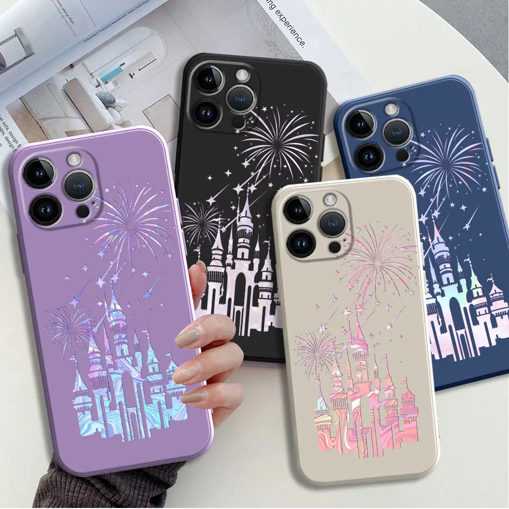 Disney Fireworks Castle Fashion Case for Apple iPhone SE XR 12 Mini 13 Pro 8 7 11 14 16 Pro Max XS Max 15 Plus Soft Cover