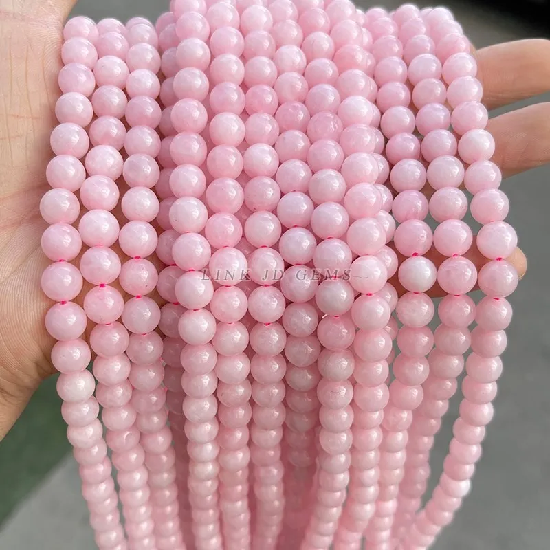 Natuursteen Kralen Pink Rose Quartz Crystal Ronde Kralen Voor Sieraden Maken Diy Armband Accessoires 15 "4 6 8 10 12Mm Pick Maat