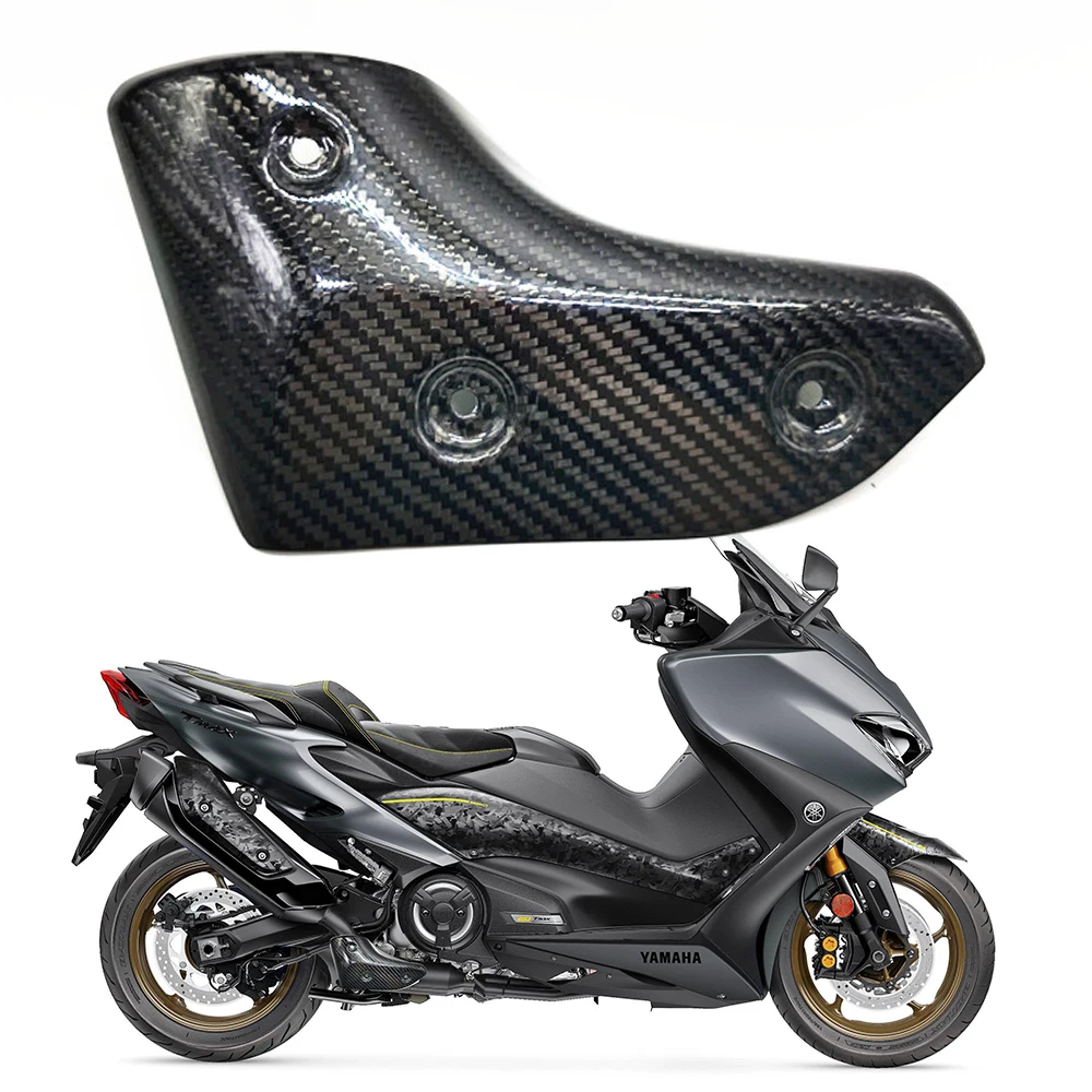 FOR YAMAHA TMAX 560 Motorcycle Accessories Parts Exhaust Cover Guard Real Quality Carbon Fiber TMAX560 Refit