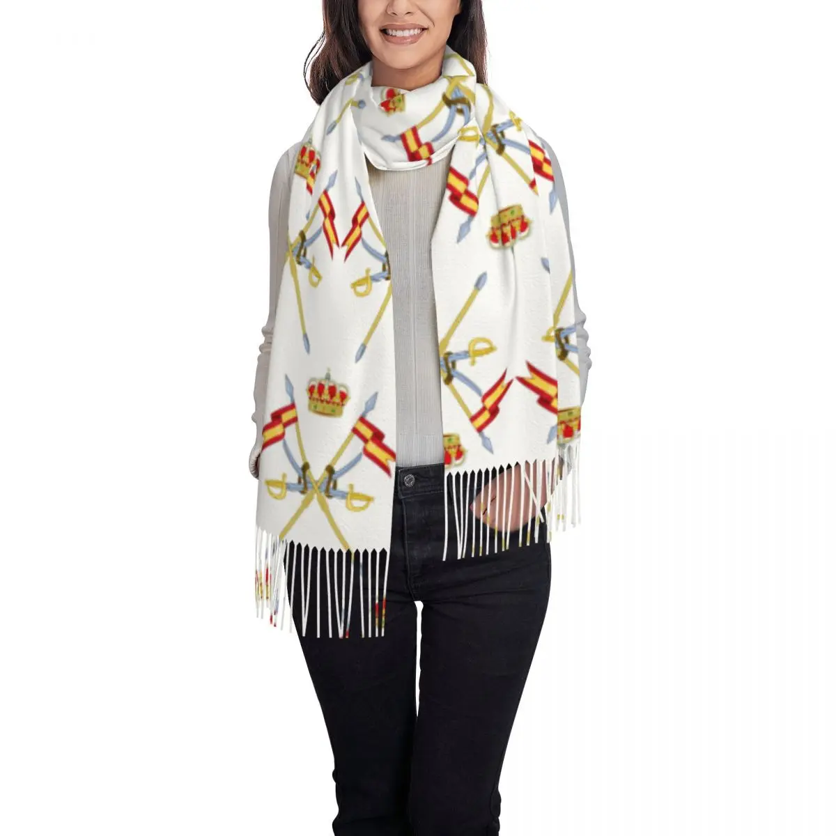 Emblem Of The Spanish Civil Guard Scarf Tassel Scarves Women Soft Warm Shawls and Wraps Large Fall Winter Shawl Wrap