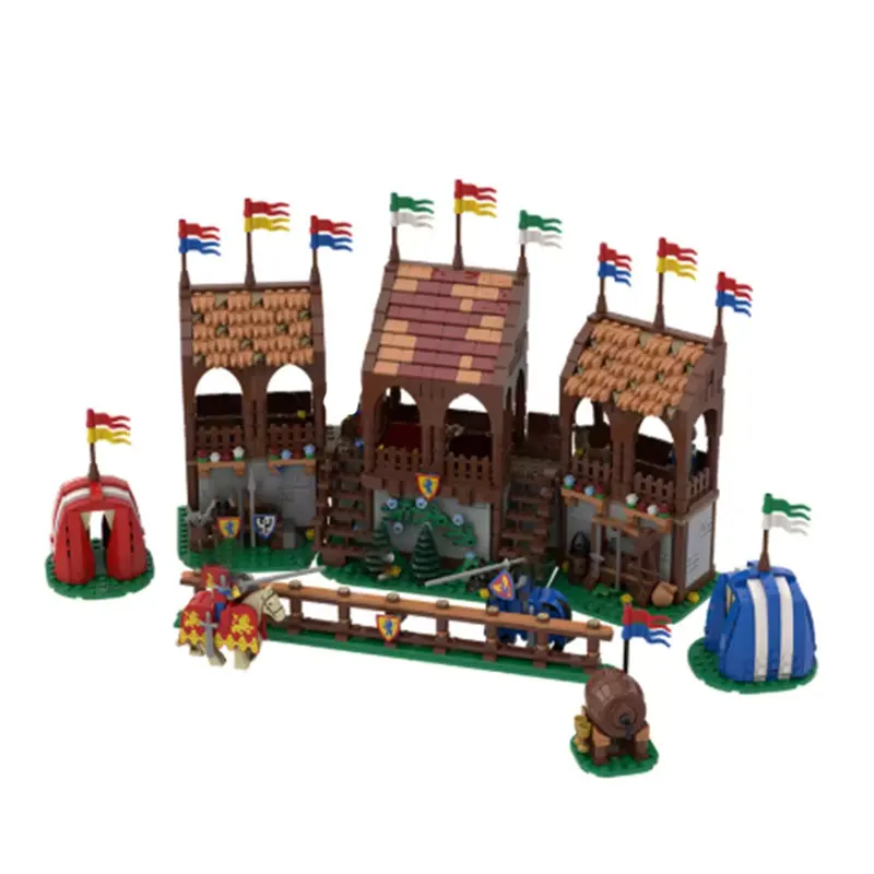 Spot MOC- 206315   1311 sztuk architektura średniowieczna małe klocki montażowe zabawki edukacyjne model zestaw podarunkowy ozdoby