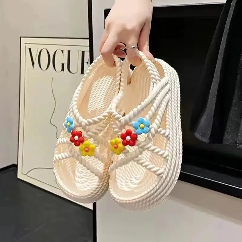 

EVA Summer New Girls' Sandals Fashion Princess Shoes – Non-Slip Soft-Sole Toddler Sandals with Floral Design for Indoor&Outdoor